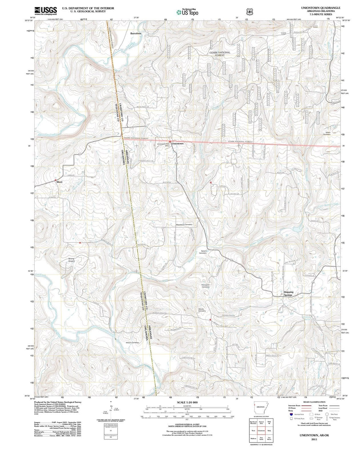 2011 Uniontown, AR - Arkansas - USGS Topographic Map