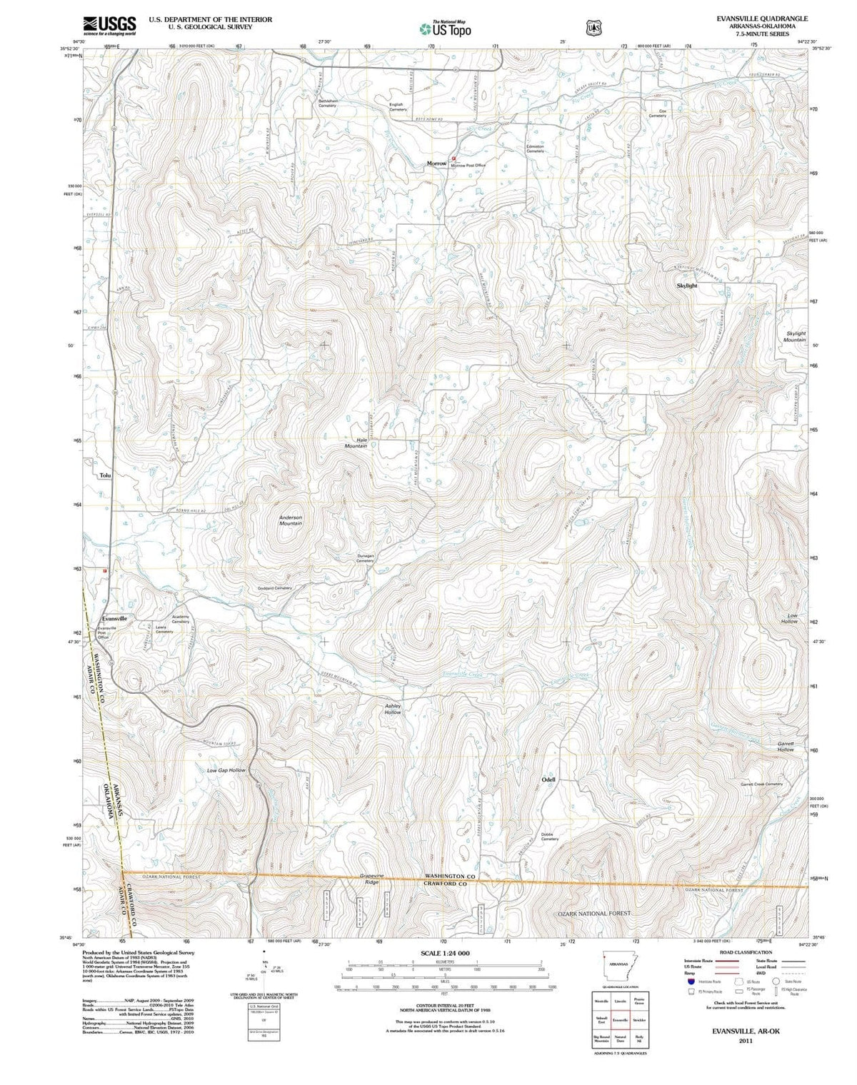 2011 Evansville, AR - Arkansas - USGS Topographic Map