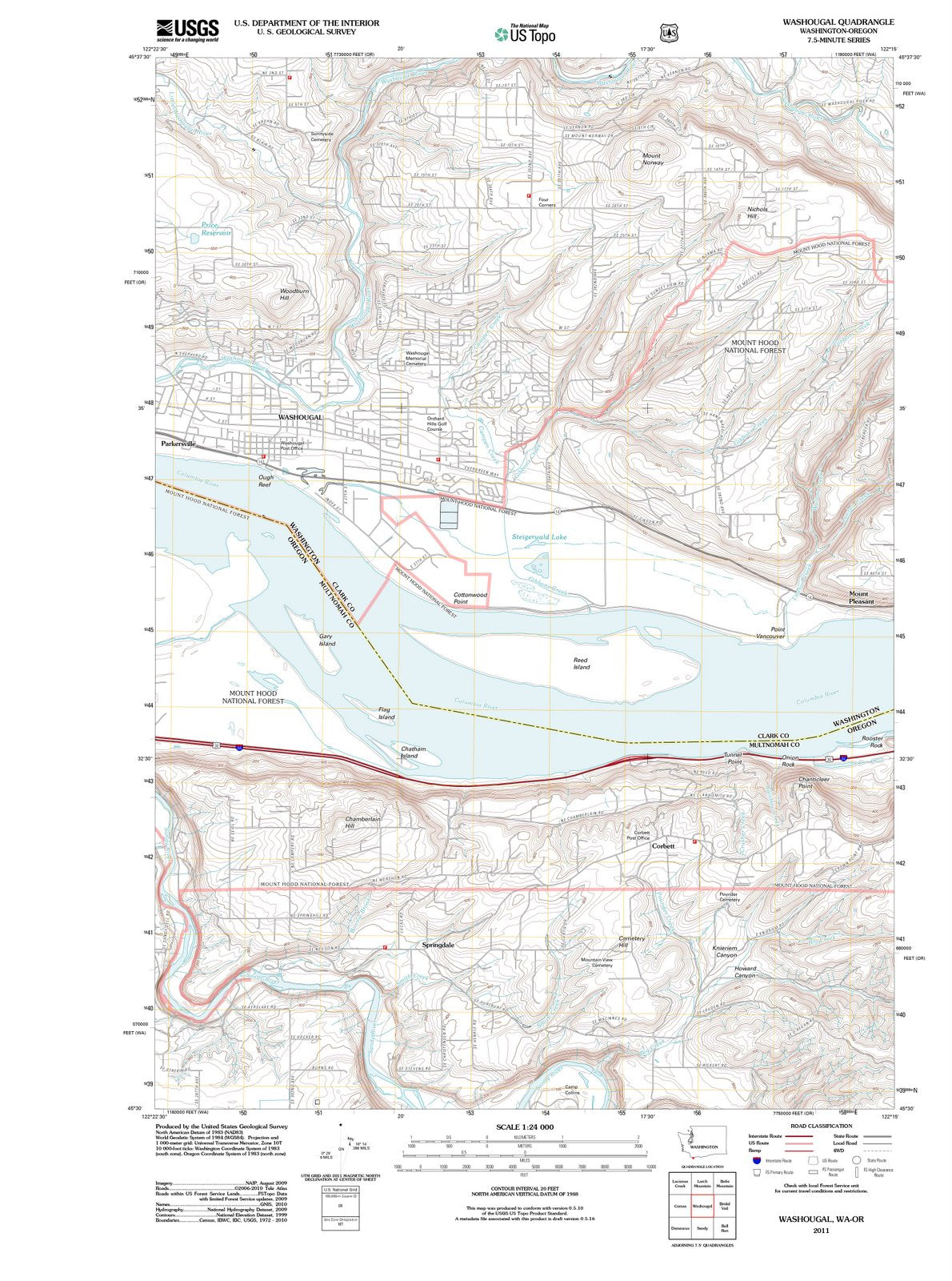 2011 Washougal, WA - Washington - USGS Topographic Map