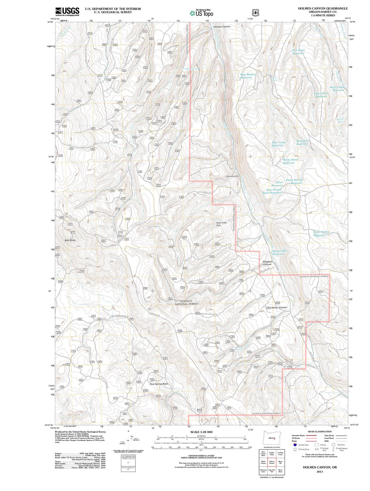 2011 Holmes Canyon, OR - Oregon - USGS Topographic Map