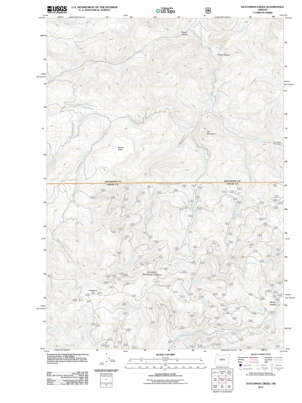 2011 Dutchman Creek, OR - Oregon - USGS Topographic Map