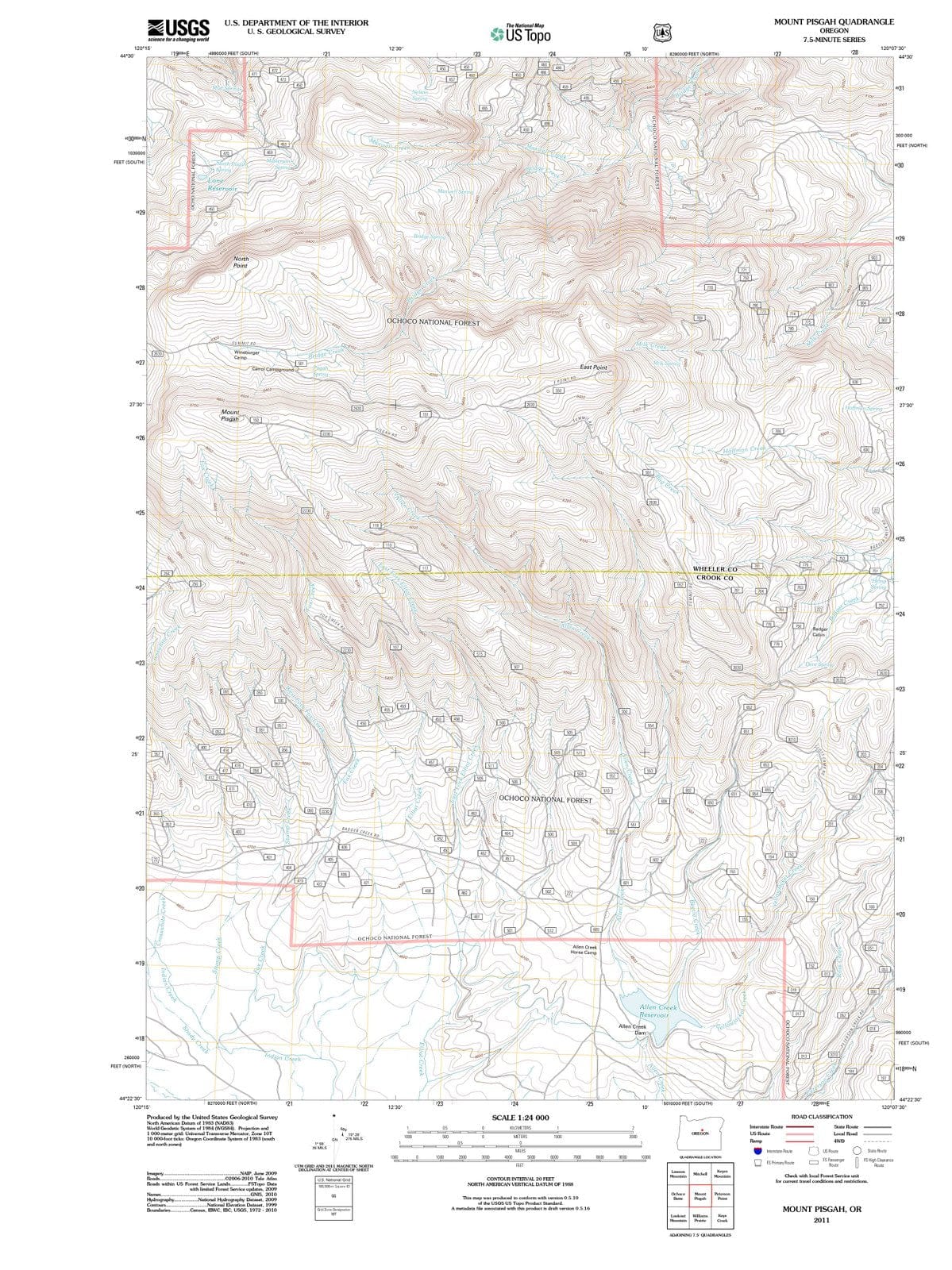 2011 Mount Pisgah, OR - Oregon - USGS Topographic Map