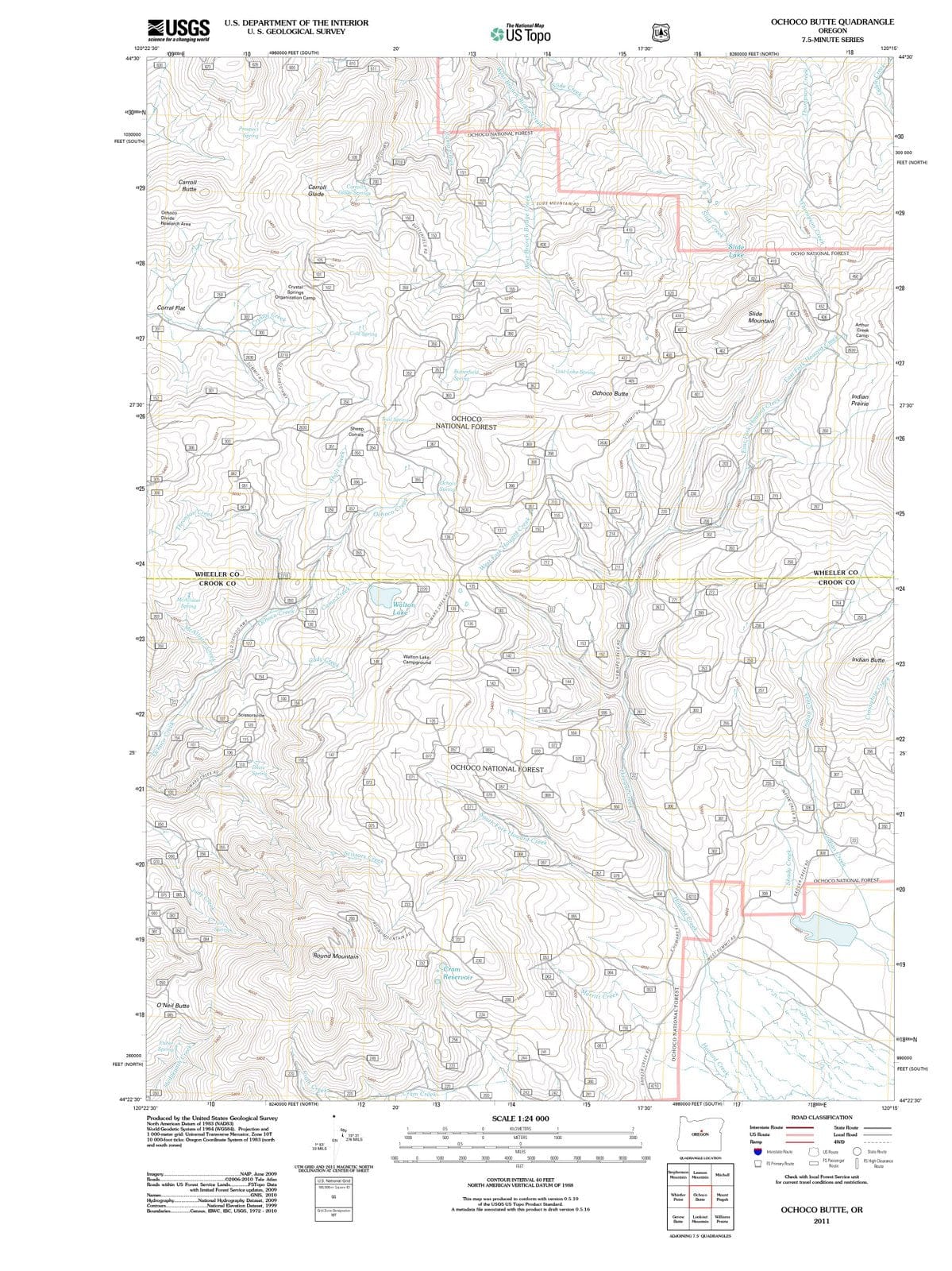 2011 Ochoco Butte, OR - Oregon - USGS Topographic Map