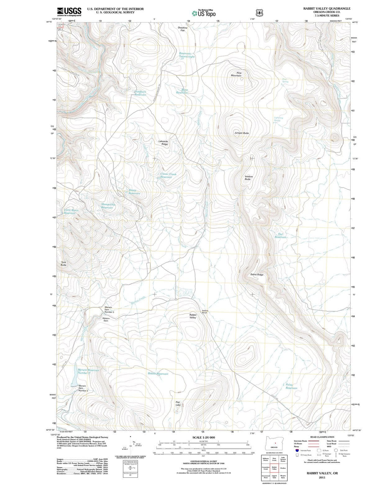 2011 Rabbit Valley, OR - Oregon - USGS Topographic Map