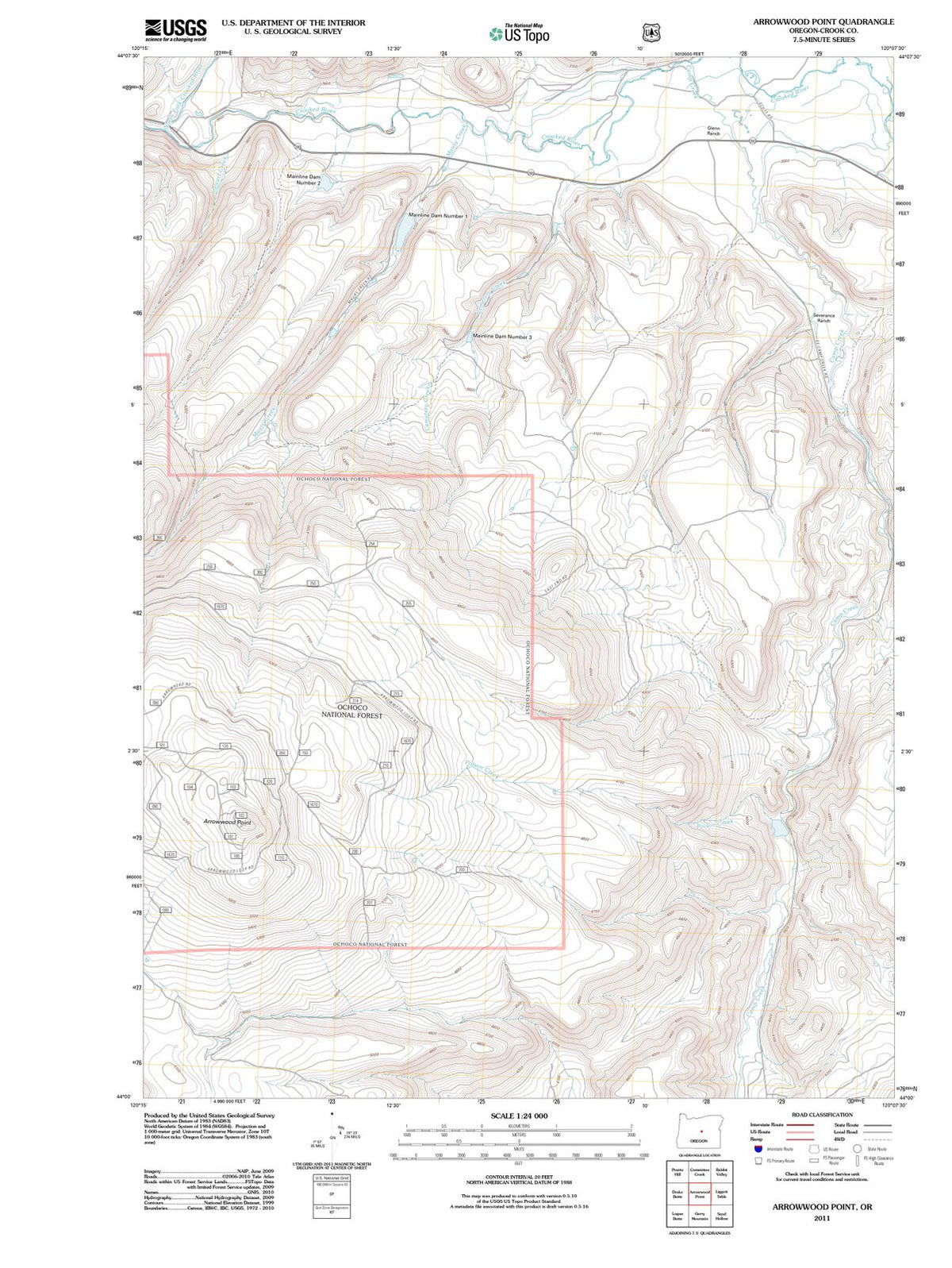 2011 Arrowwood Point, OR - Oregon - USGS Topographic Map