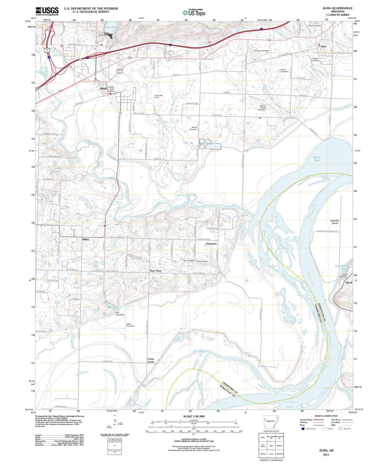 2011 Alma, AR - Arkansas - USGS Topographic Map