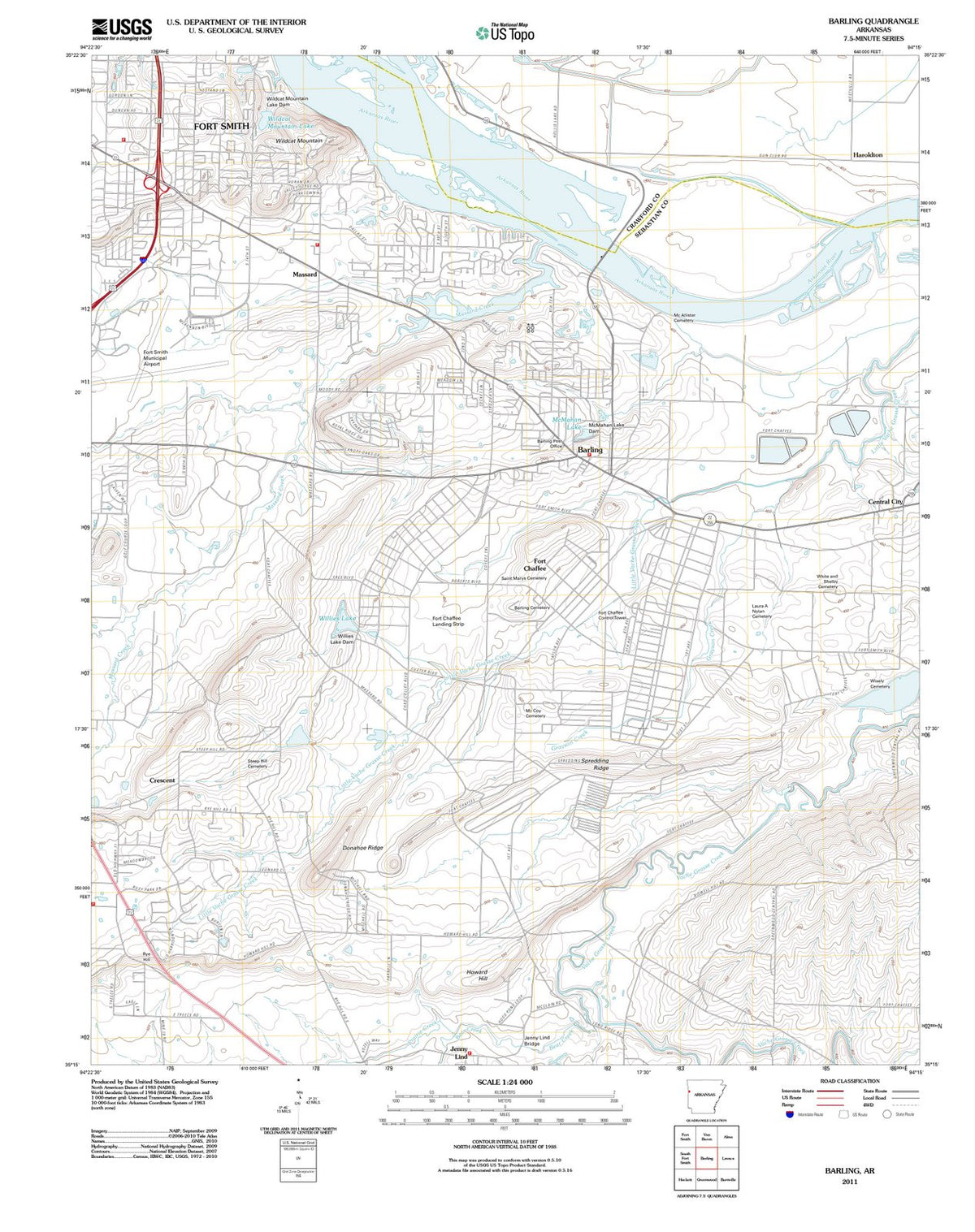 2011 Barling, AR - Arkansas - USGS Topographic Map
