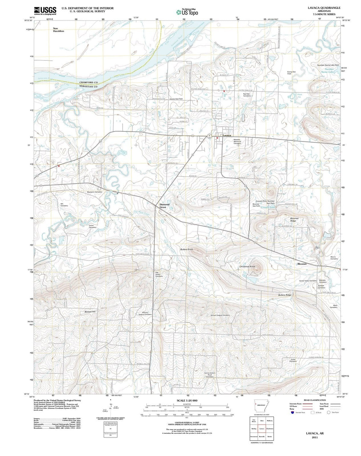 2011 Lavaca, AR - Arkansas - USGS Topographic Map