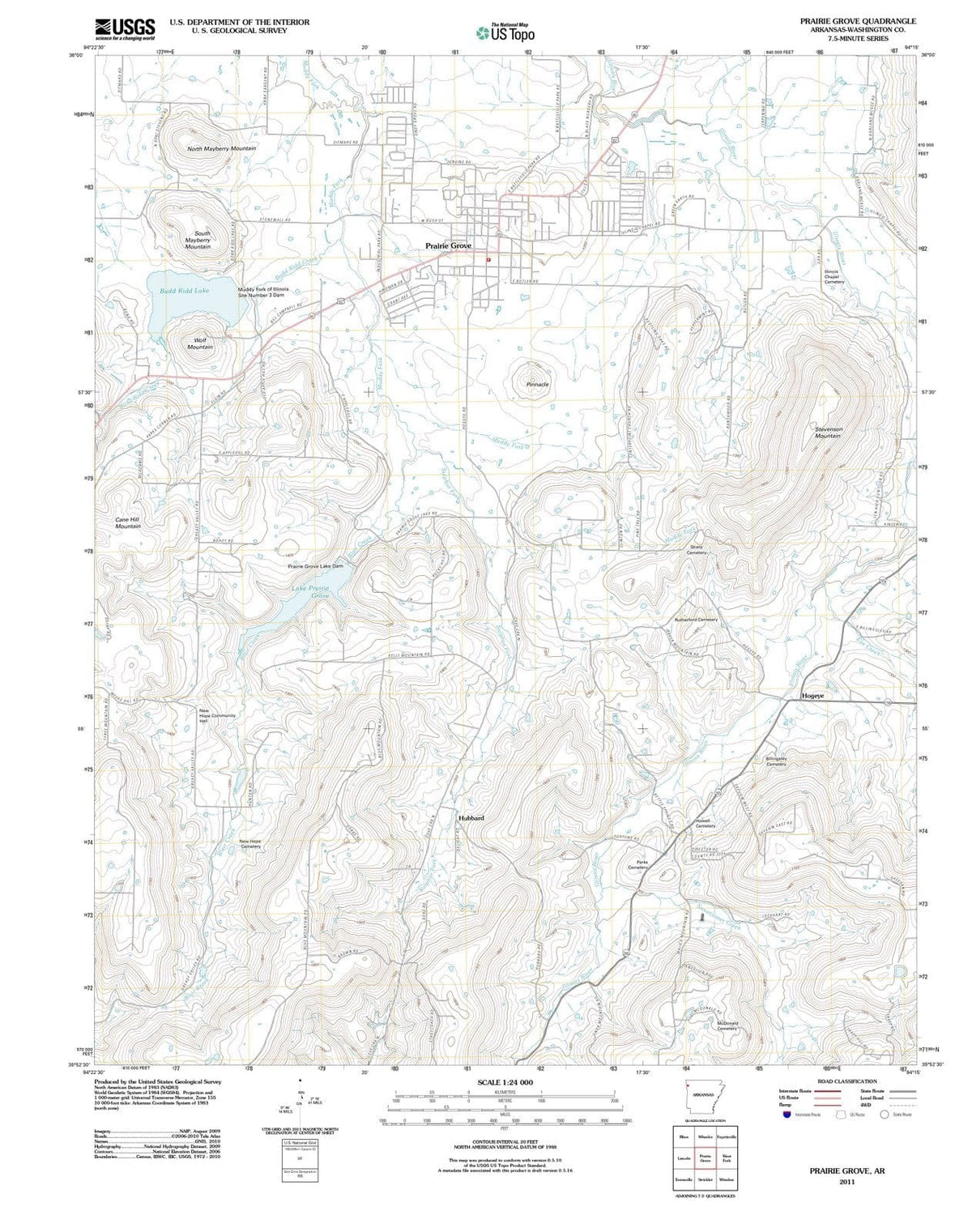 2011 Prairie Grove, AR - Arkansas - USGS Topographic Map