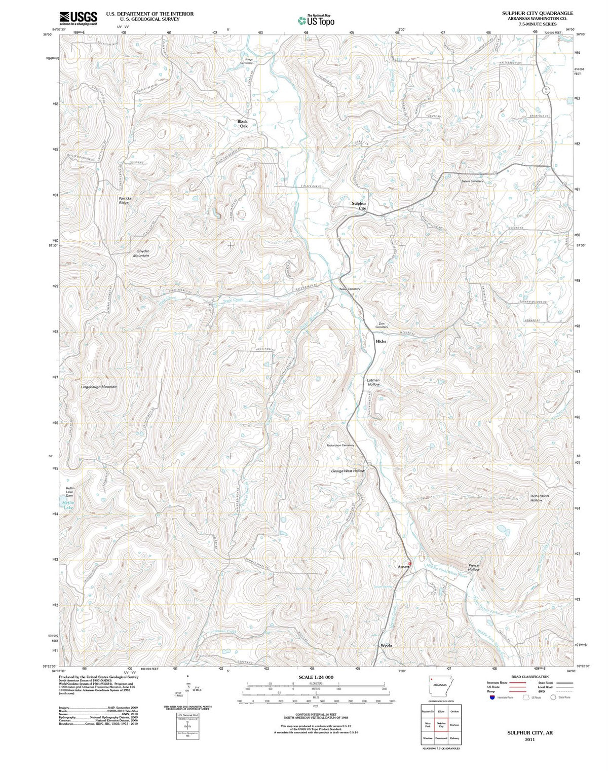 2011 Sulphur City, AR - Arkansas - USGS Topographic Map