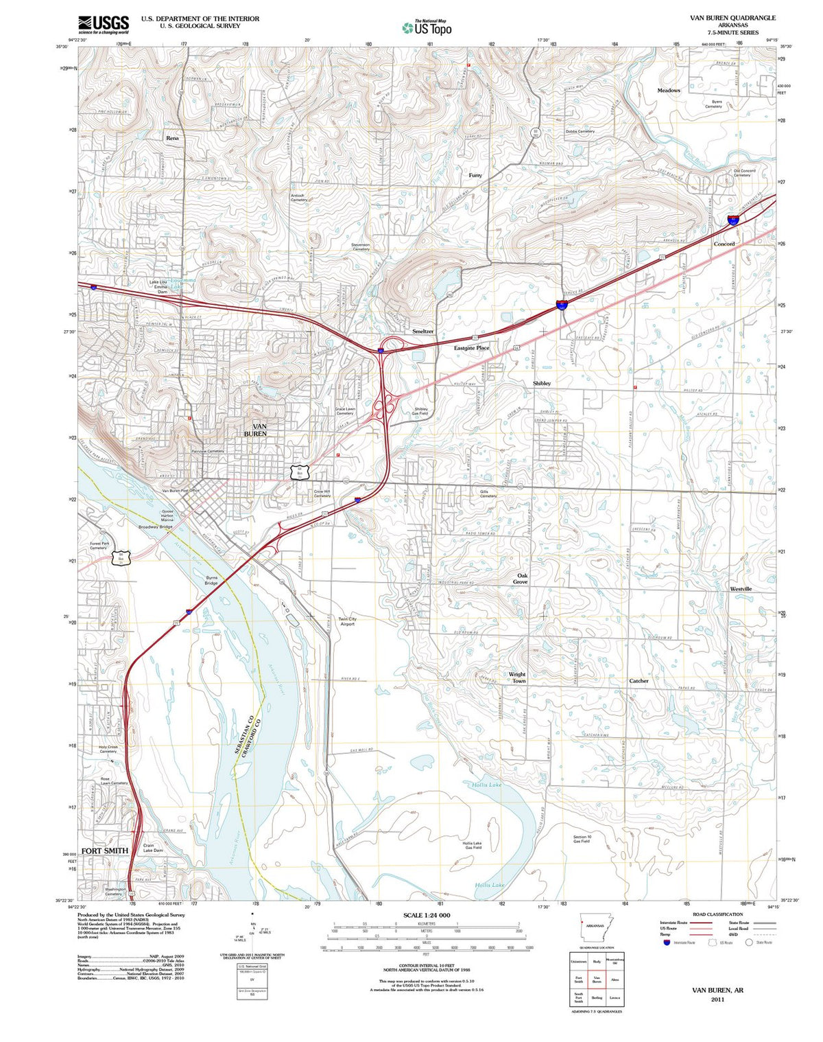 2011 Van Buren, AR - Arkansas - USGS Topographic Map