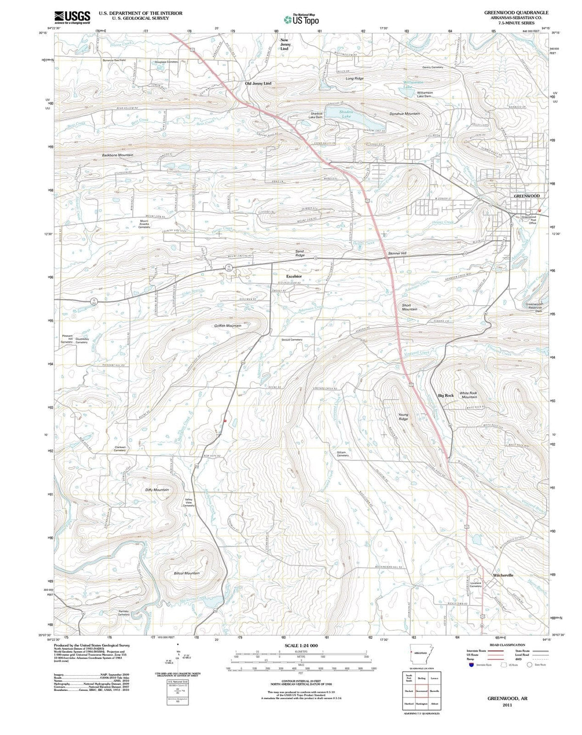 2011 Greenwood, AR - Arkansas - USGS Topographic Map