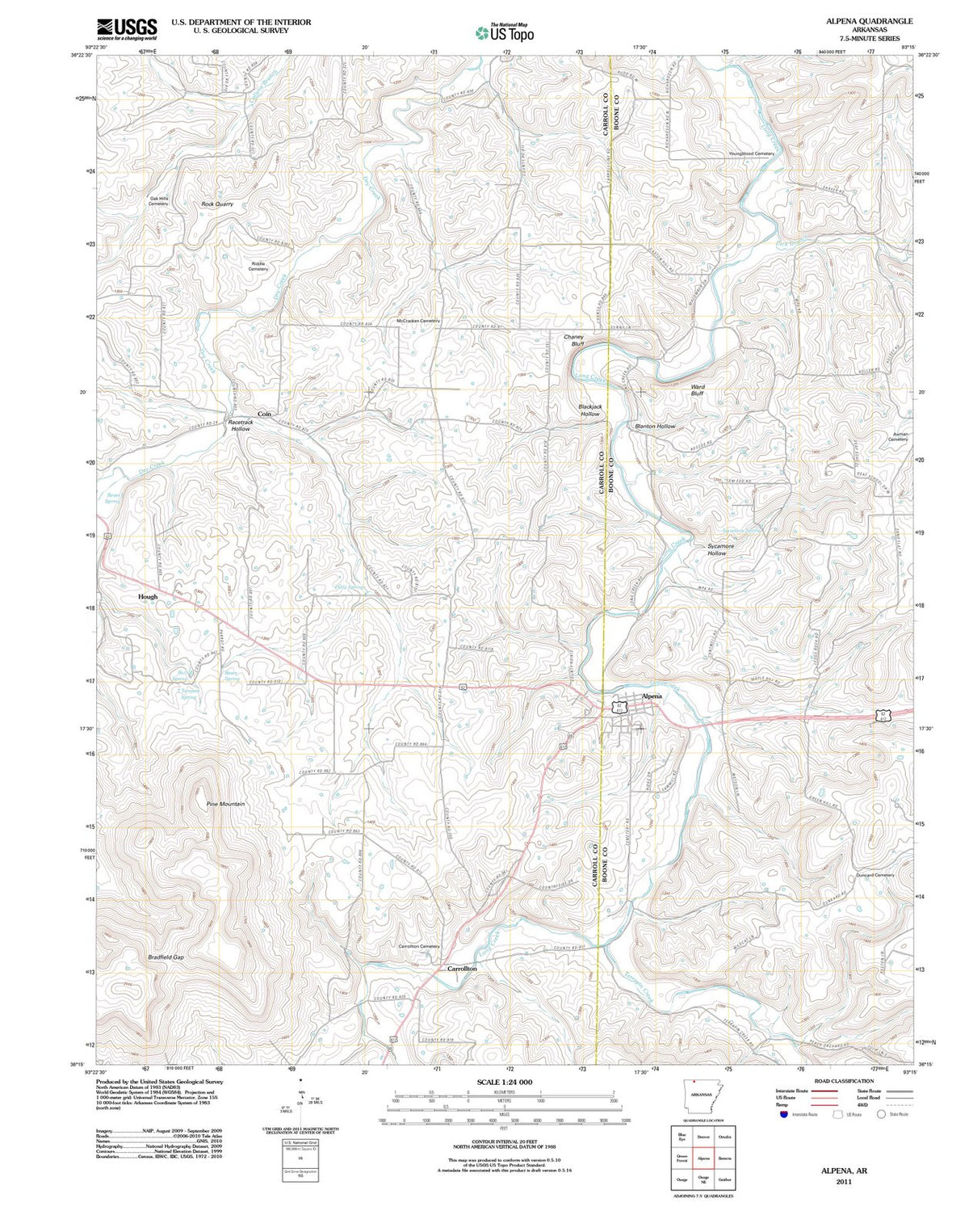 2011 Alpena, AR - Arkansas - USGS Topographic Map