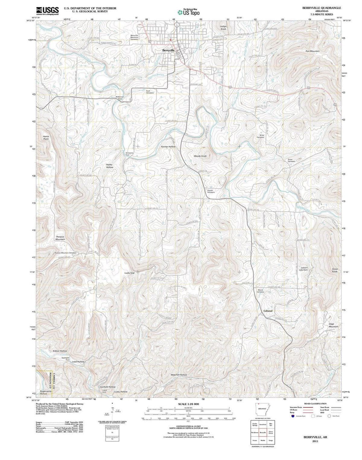 2011 Berryville, AR - Arkansas - USGS Topographic Map