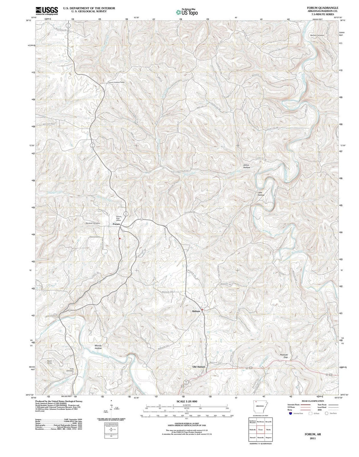 2011 Forum, AR - Arkansas - USGS Topographic Map