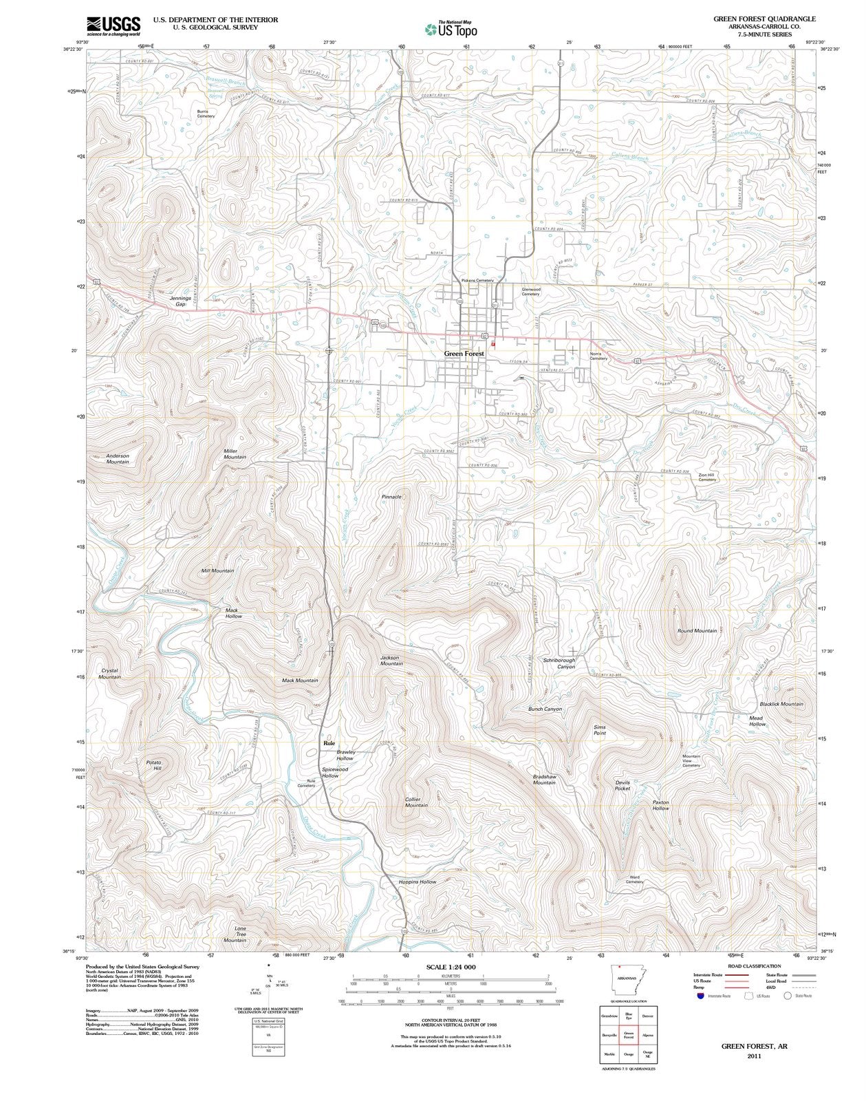 2011 Green Forest, AR - Arkansas - USGS Topographic Map