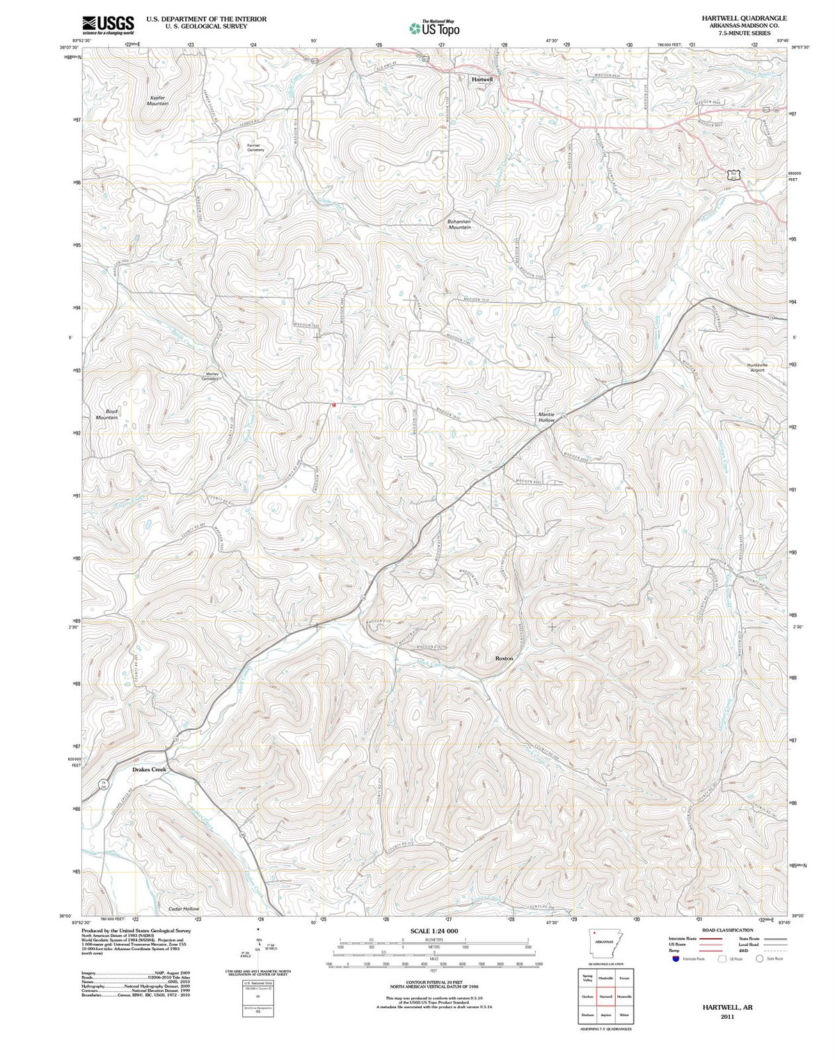 2011 Hartwell, AR - Arkansas - USGS Topographic Map