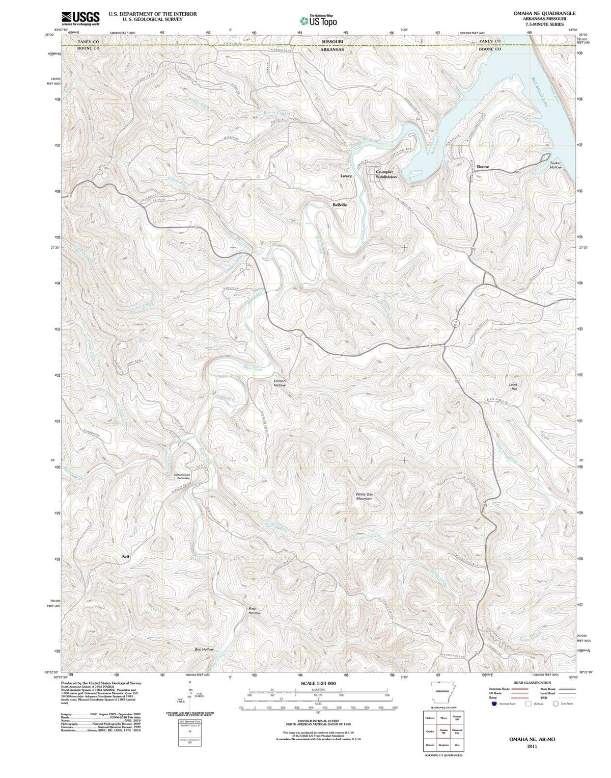 2011 Omaha, AR - Arkansas - USGS Topographic Map