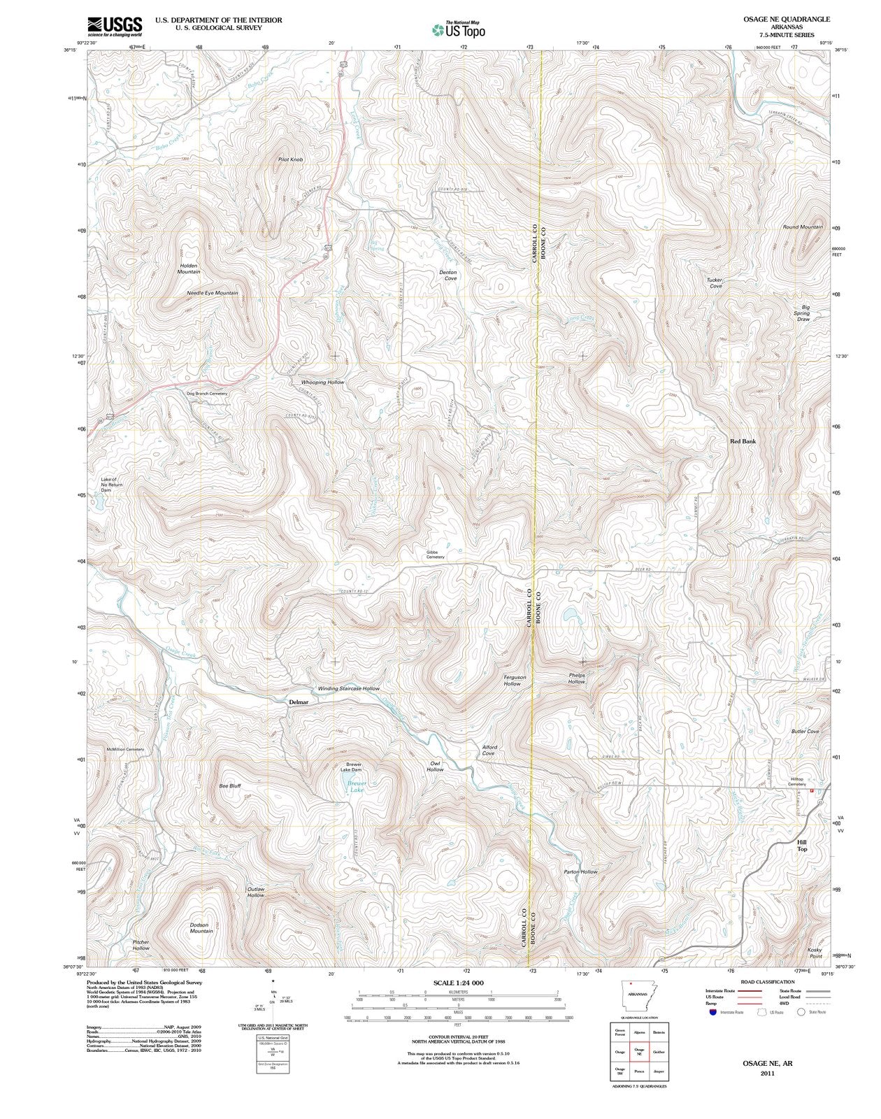 2011 Osage, AR - Arkansas - USGS Topographic Map