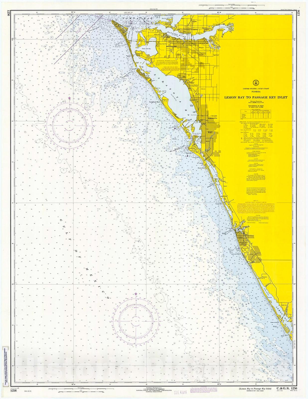 Historic Nautical Map - Lemon Bay To Passage Key Inlet, 1971 NOAA Chart - Florida (FL) - Vintage Wall Art