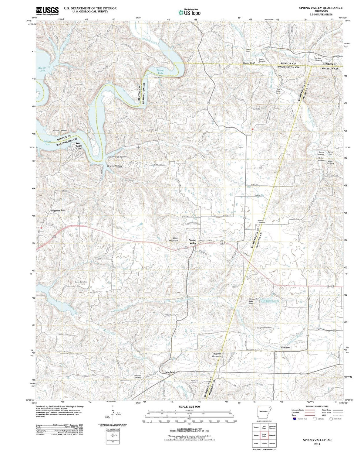 2011 Spring Valley, AR - Arkansas - USGS Topographic Map