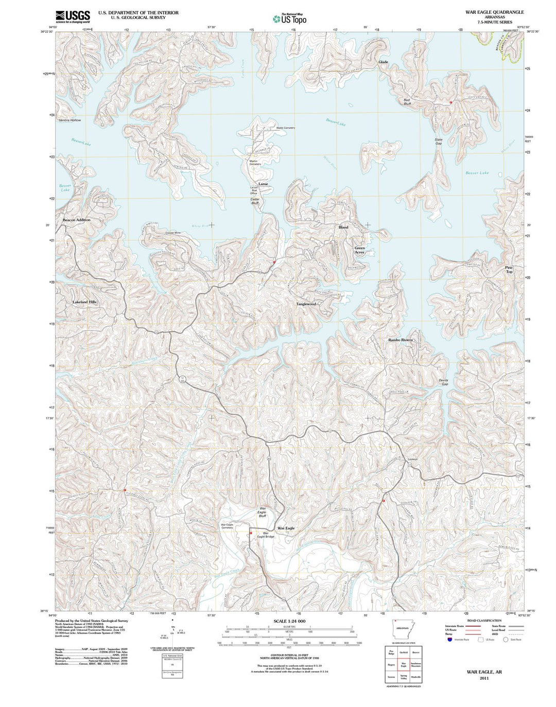 2011 War Eagle, AR - Arkansas - USGS Topographic Map