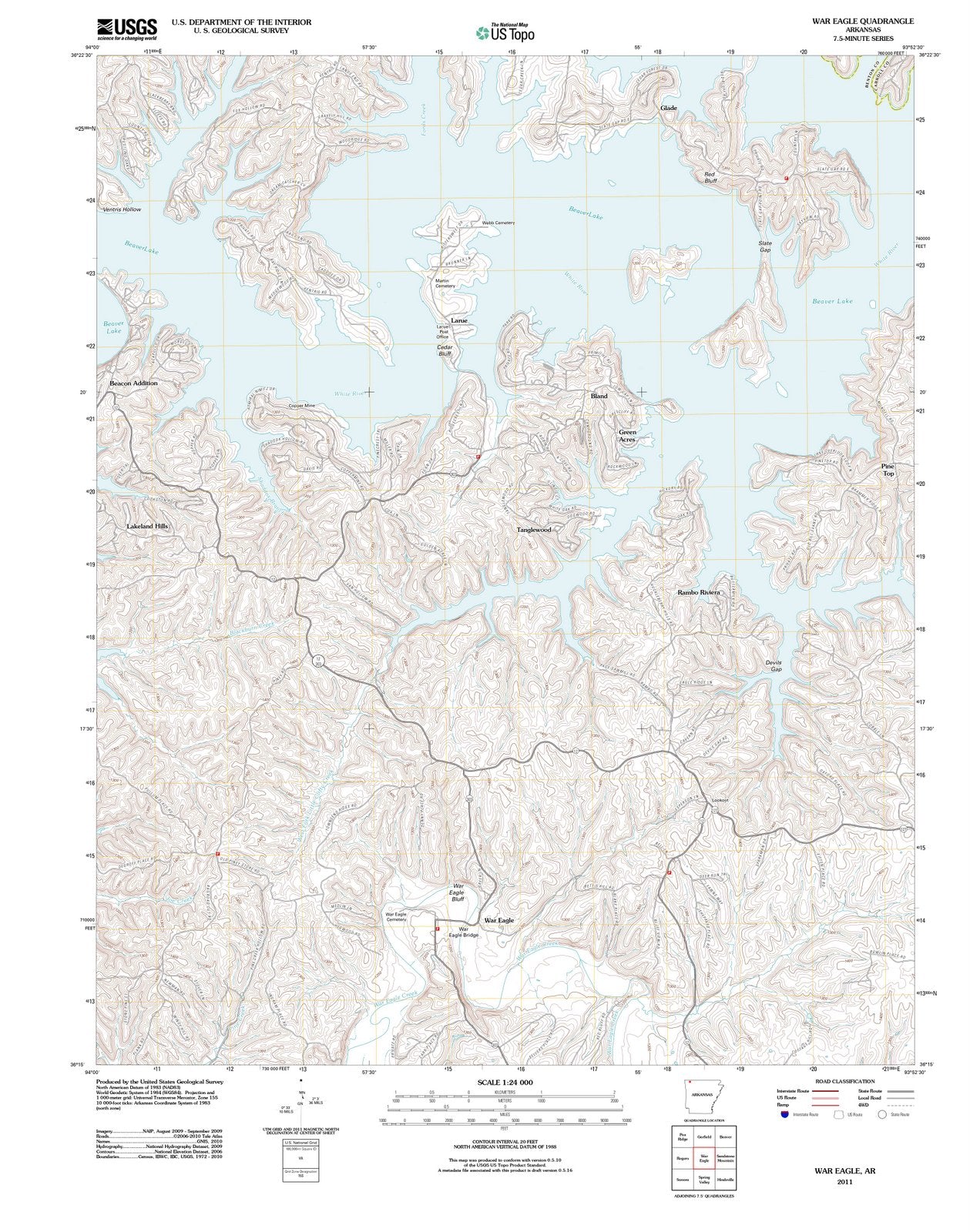 2011 War Eagle, AR - Arkansas - USGS Topographic Map