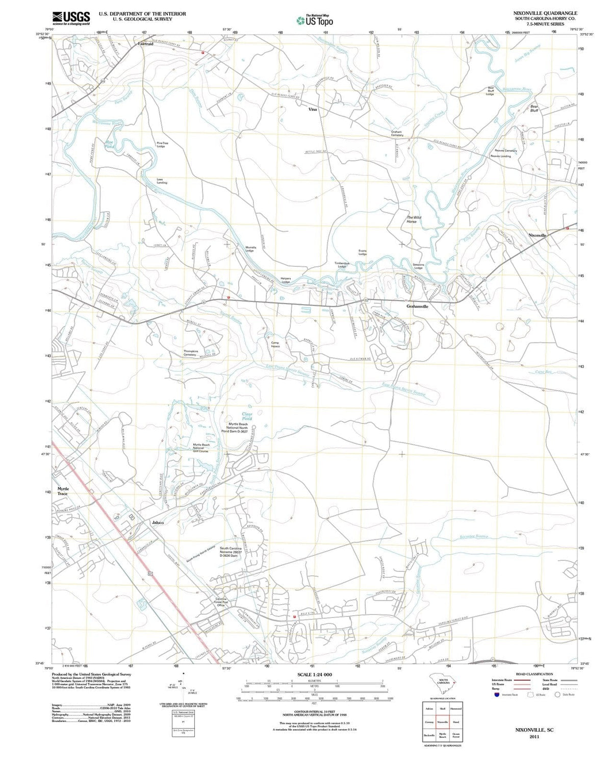 2011 Nixonville, SC - South Carolina - USGS Topographic Map