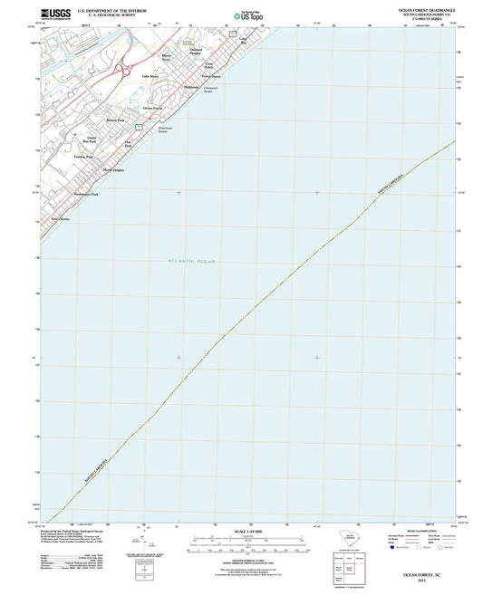 2011 Ocean Forest, SC - South Carolina - USGS Topographic Map
