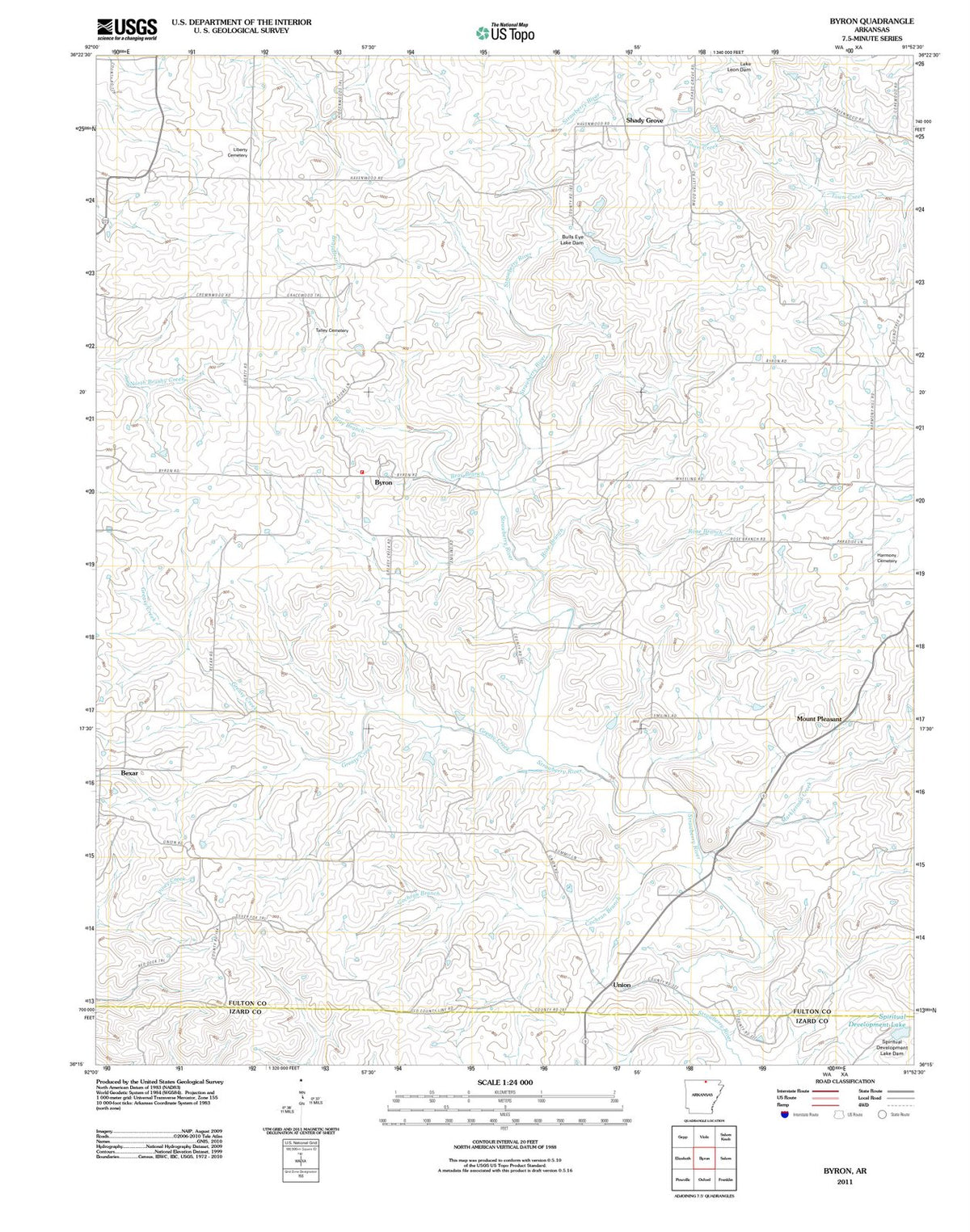 2011 Byron, AR - Arkansas - USGS Topographic Map