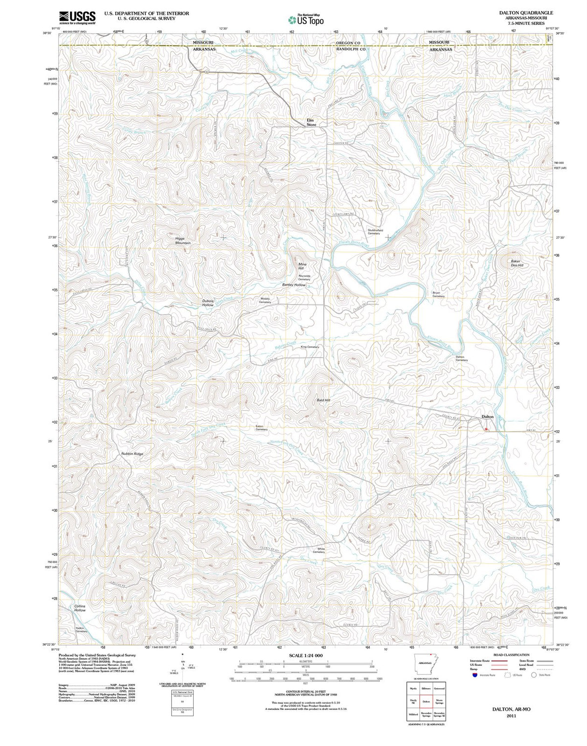 2011 Dalton, AR - Arkansas - USGS Topographic Map