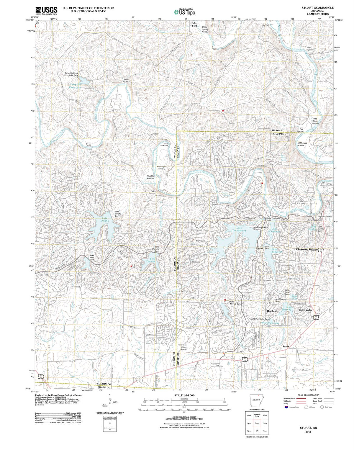 2011 Stuart, AR - Arkansas - USGS Topographic Map