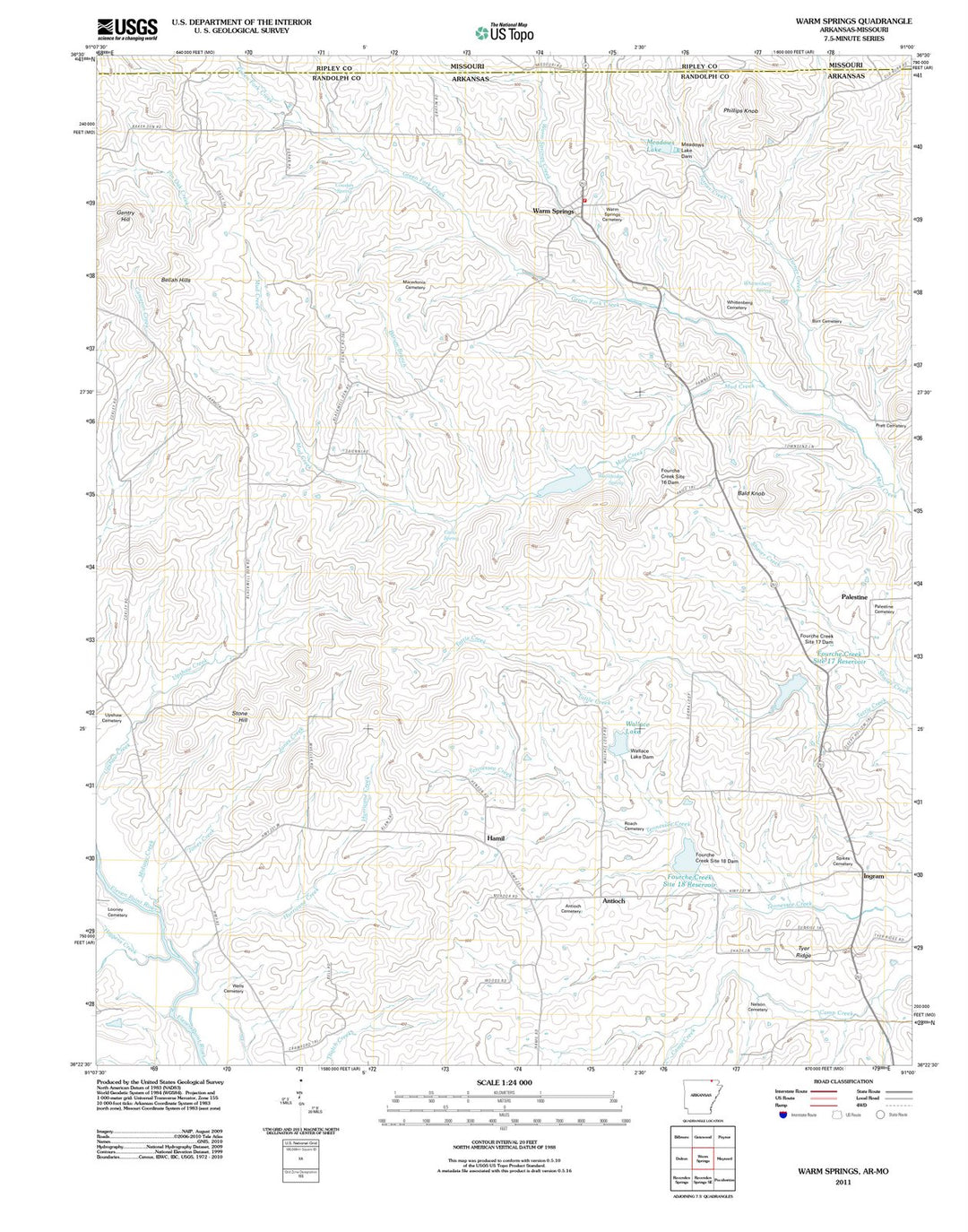 2011 Warm Springs, AR - Arkansas - USGS Topographic Map