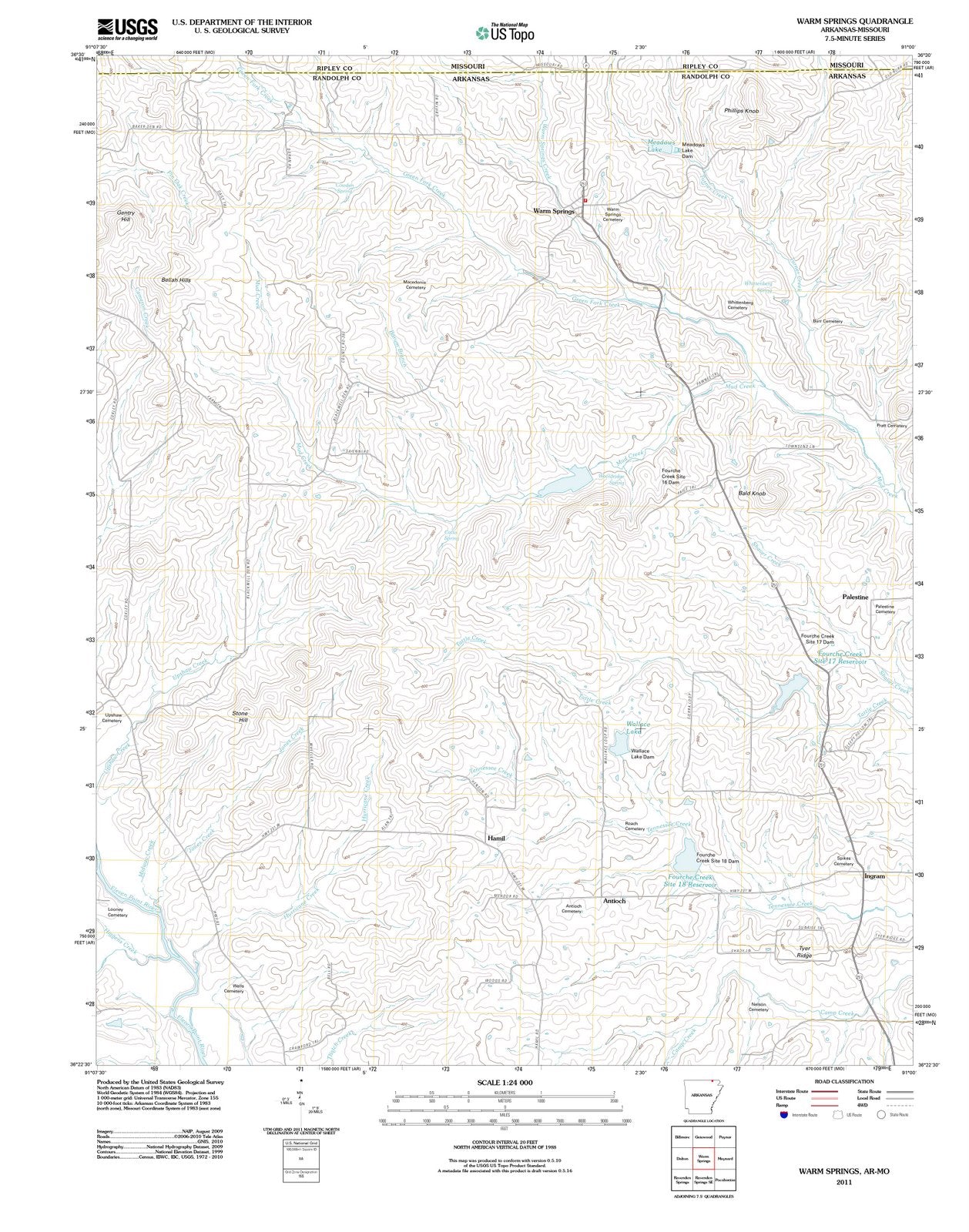 2011 Warm Springs, AR - Arkansas - USGS Topographic Map