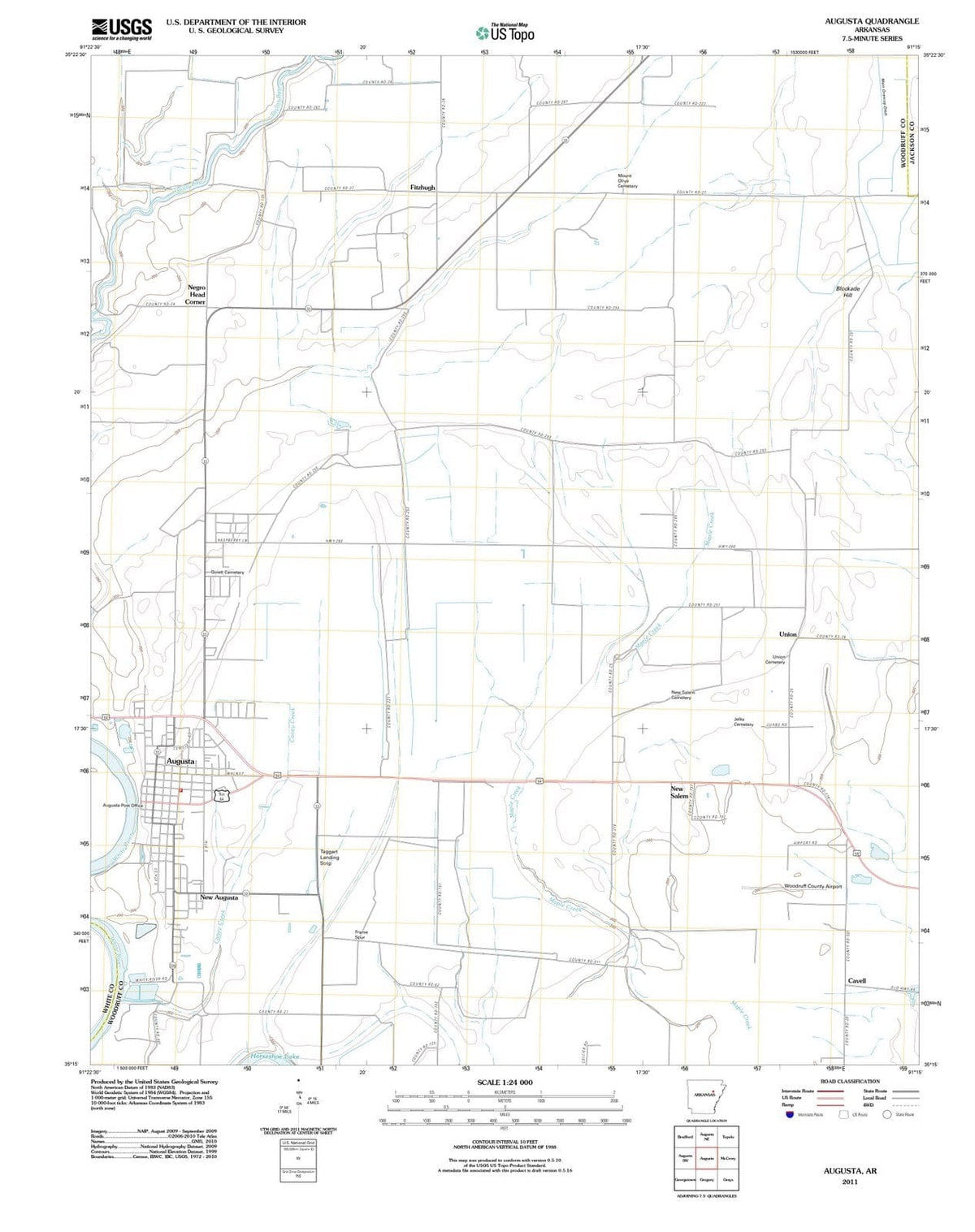 2011 Augusta, AR - Arkansas - USGS Topographic Map