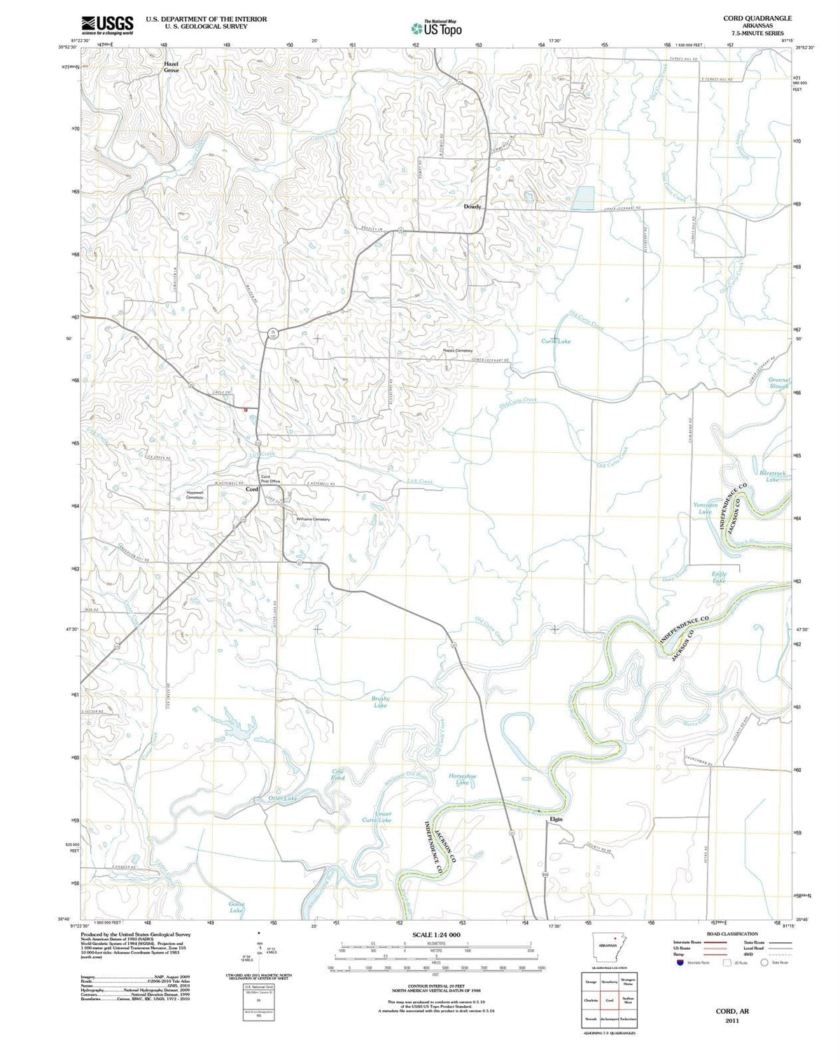 2011 Cord, AR - Arkansas - USGS Topographic Map