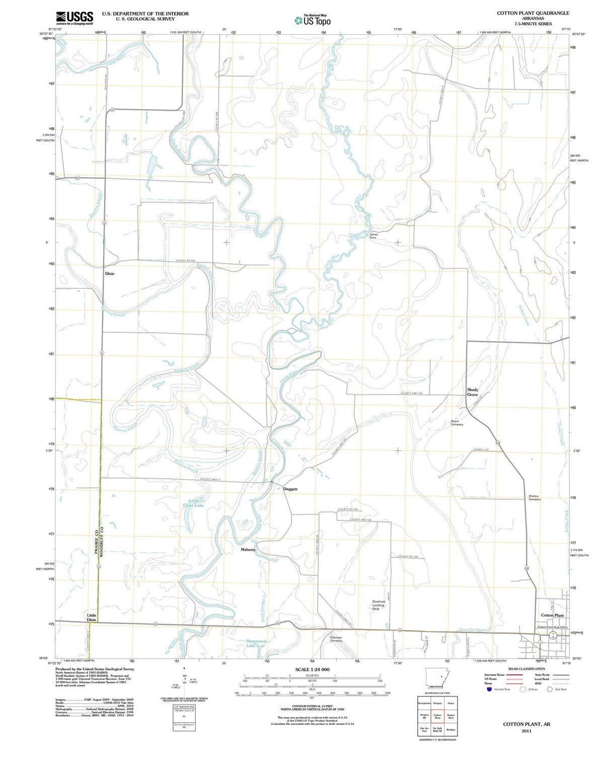 2011 Cotton Plant, AR - Arkansas - USGS Topographic Map