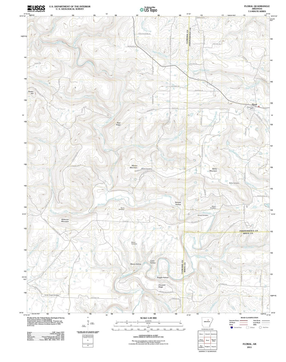 2011 Floral, AR - Arkansas - USGS Topographic Map