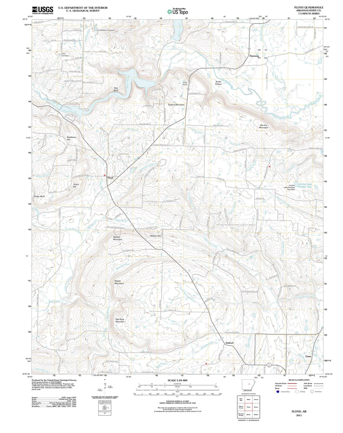 2011 Floyd, AR - Arkansas - USGS Topographic Map