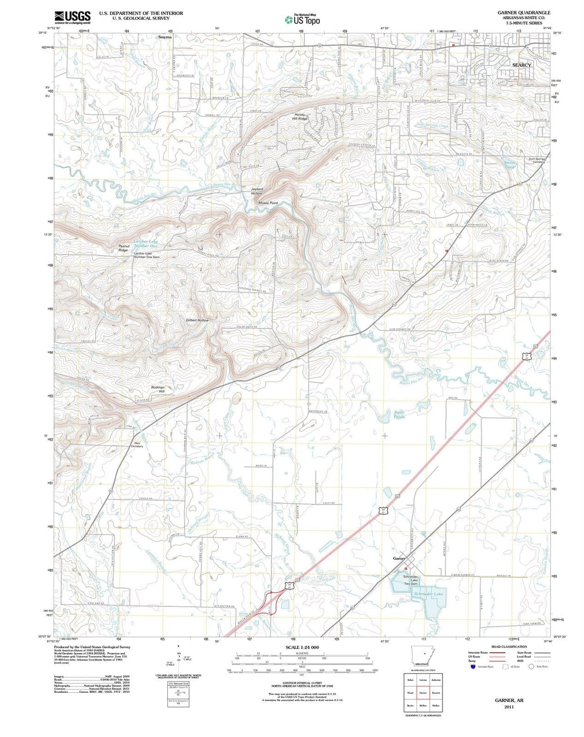 2011 Garner, AR - Arkansas - USGS Topographic Map