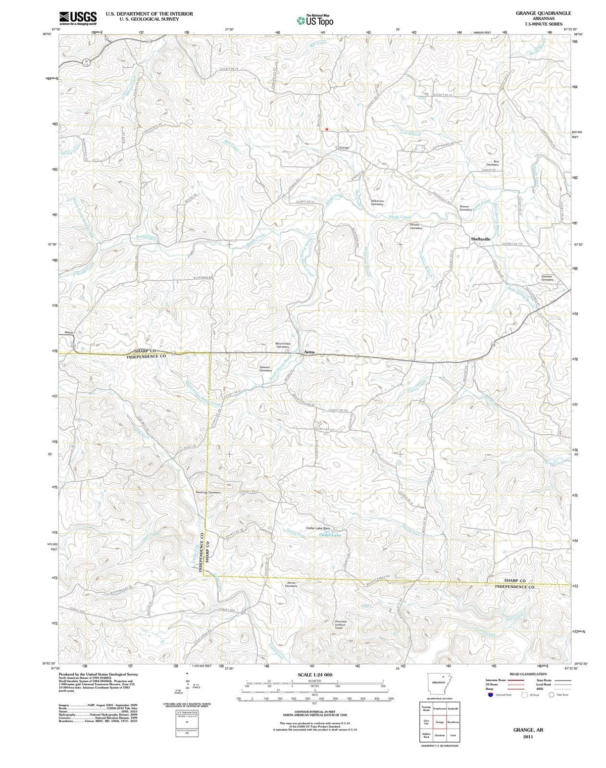 2011 Grange, AR - Arkansas - USGS Topographic Map