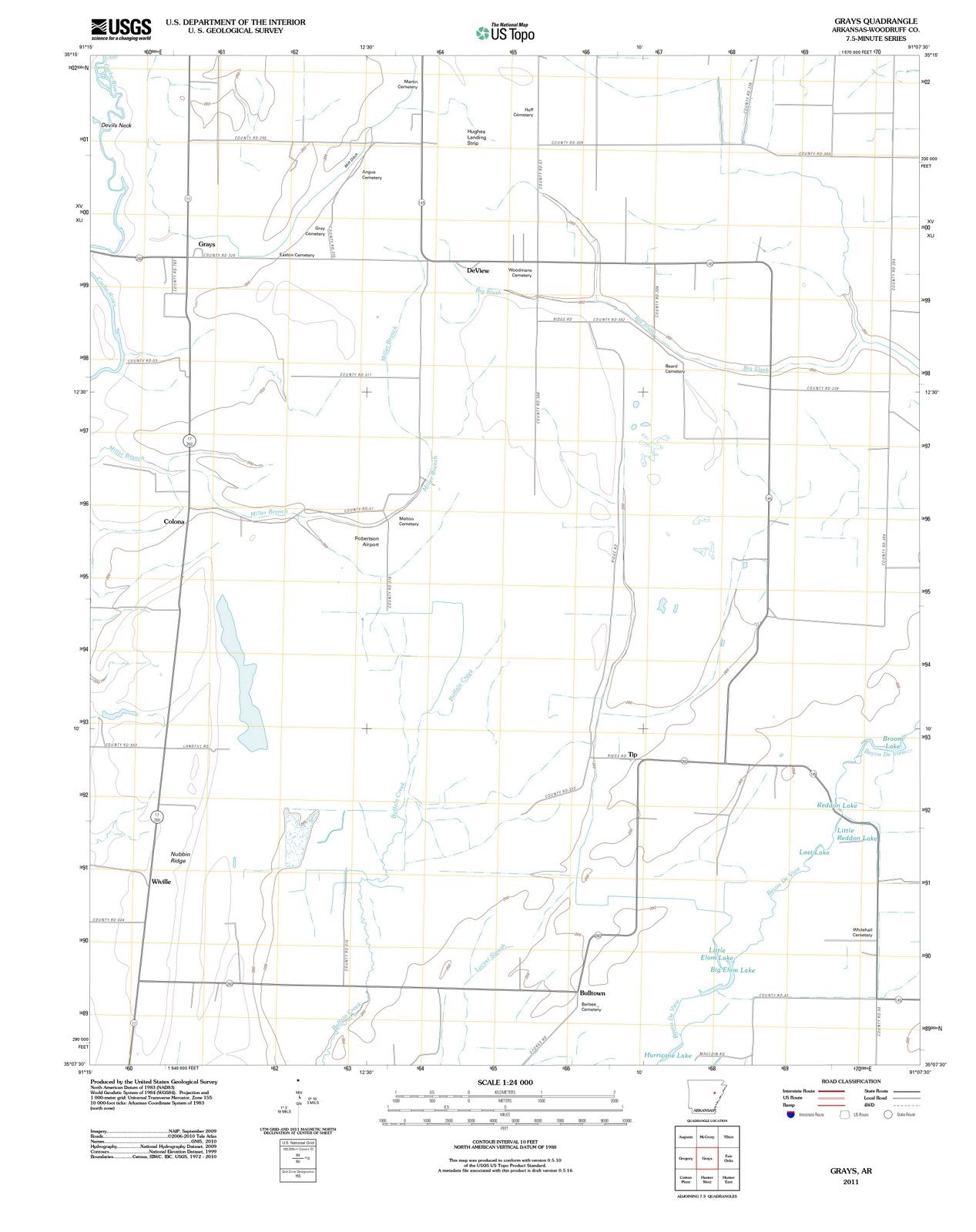 2011 Grays, AR - Arkansas - USGS Topographic Map