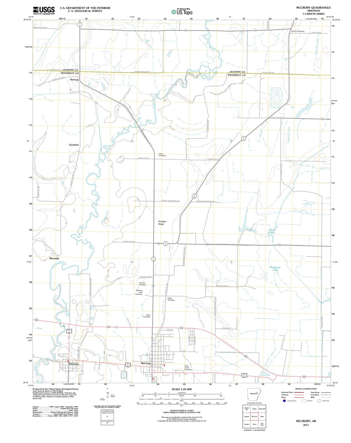 2011 McCrory, AR - Arkansas - USGS Topographic Map
