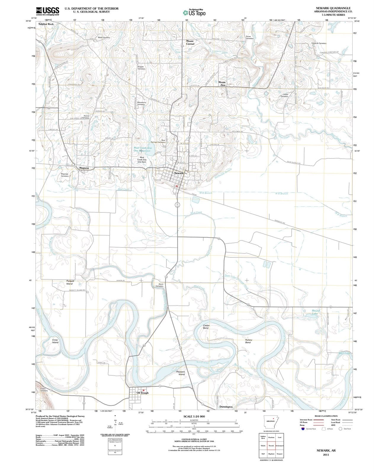 2011 Newark, AR - Arkansas - USGS Topographic Map