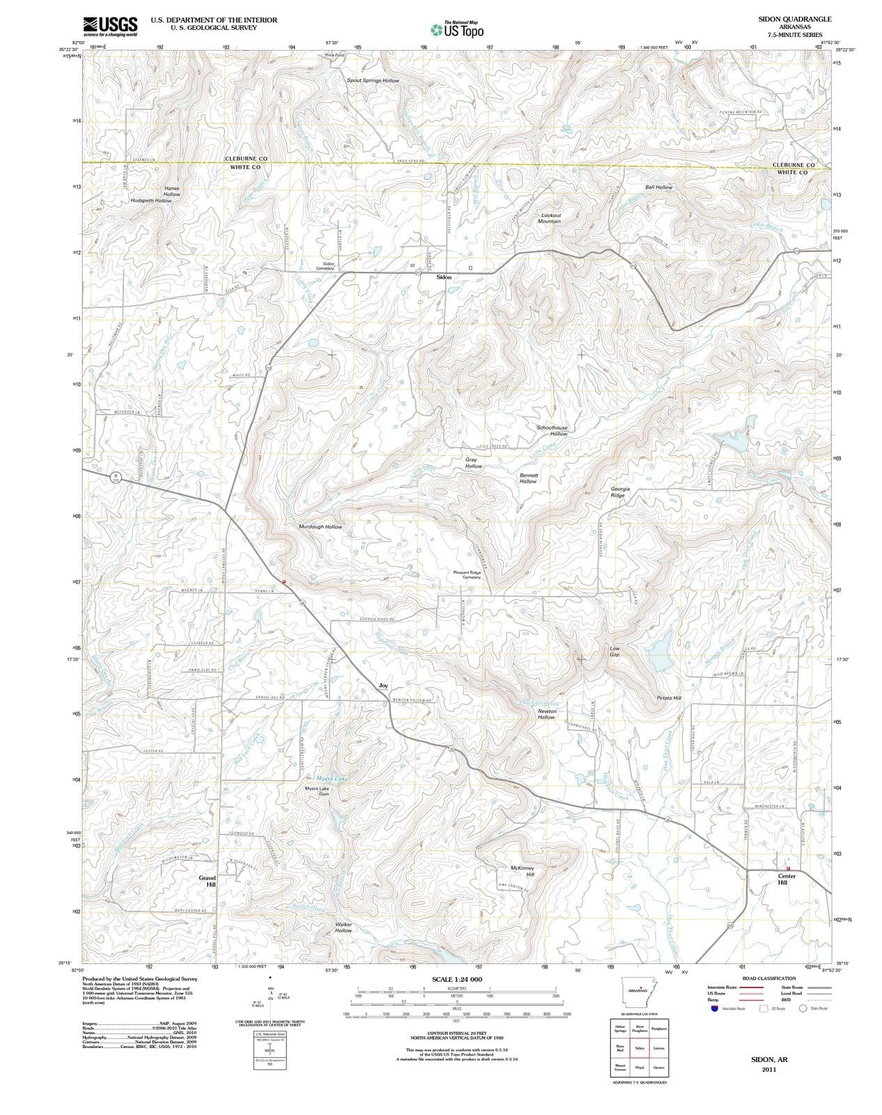2011 Sidon, AR - Arkansas - USGS Topographic Map