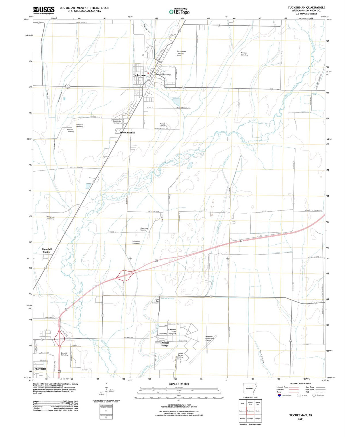 2011 Tuckerman, AR - Arkansas - USGS Topographic Map