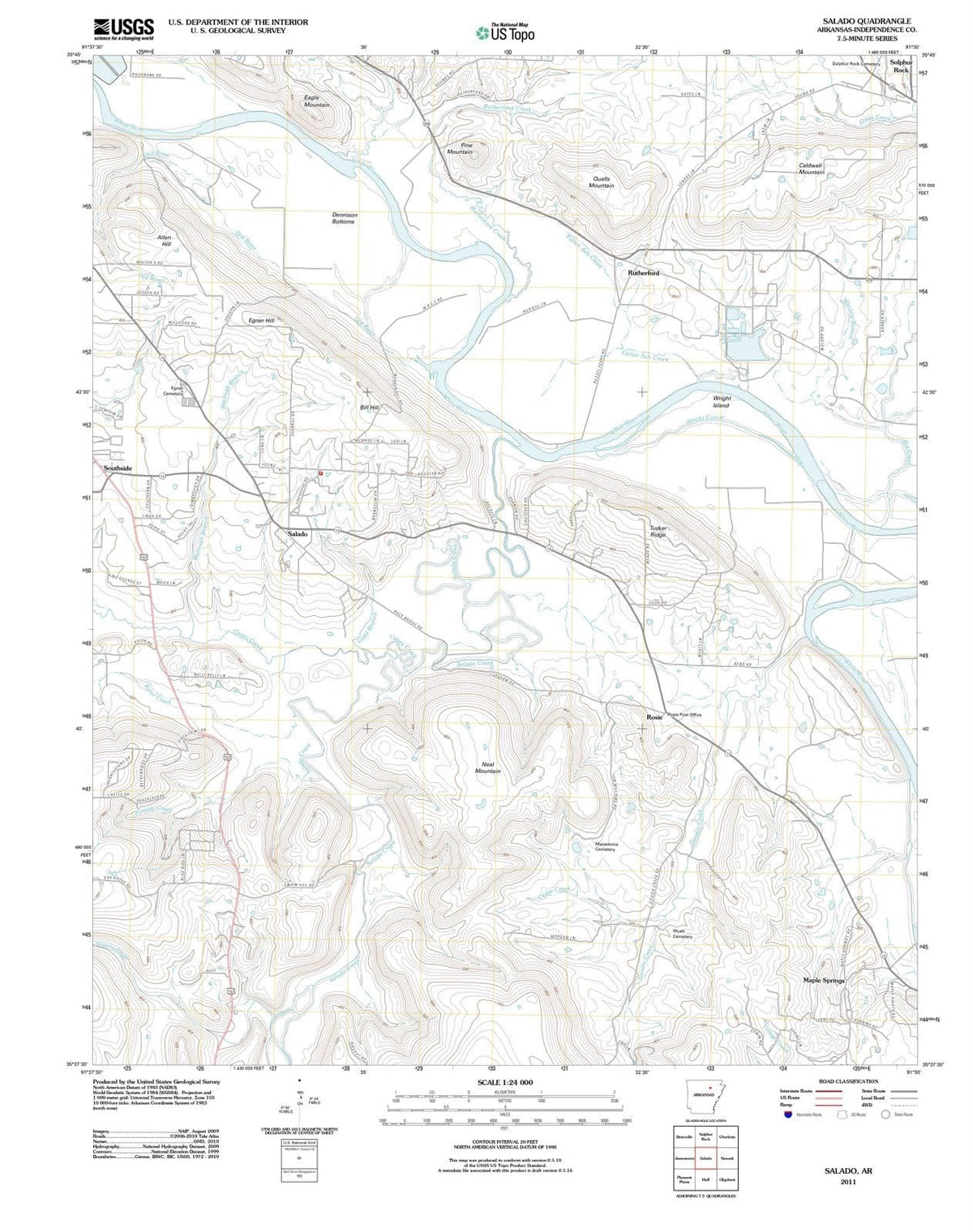 2011 Salado, AR - Arkansas - USGS Topographic Map