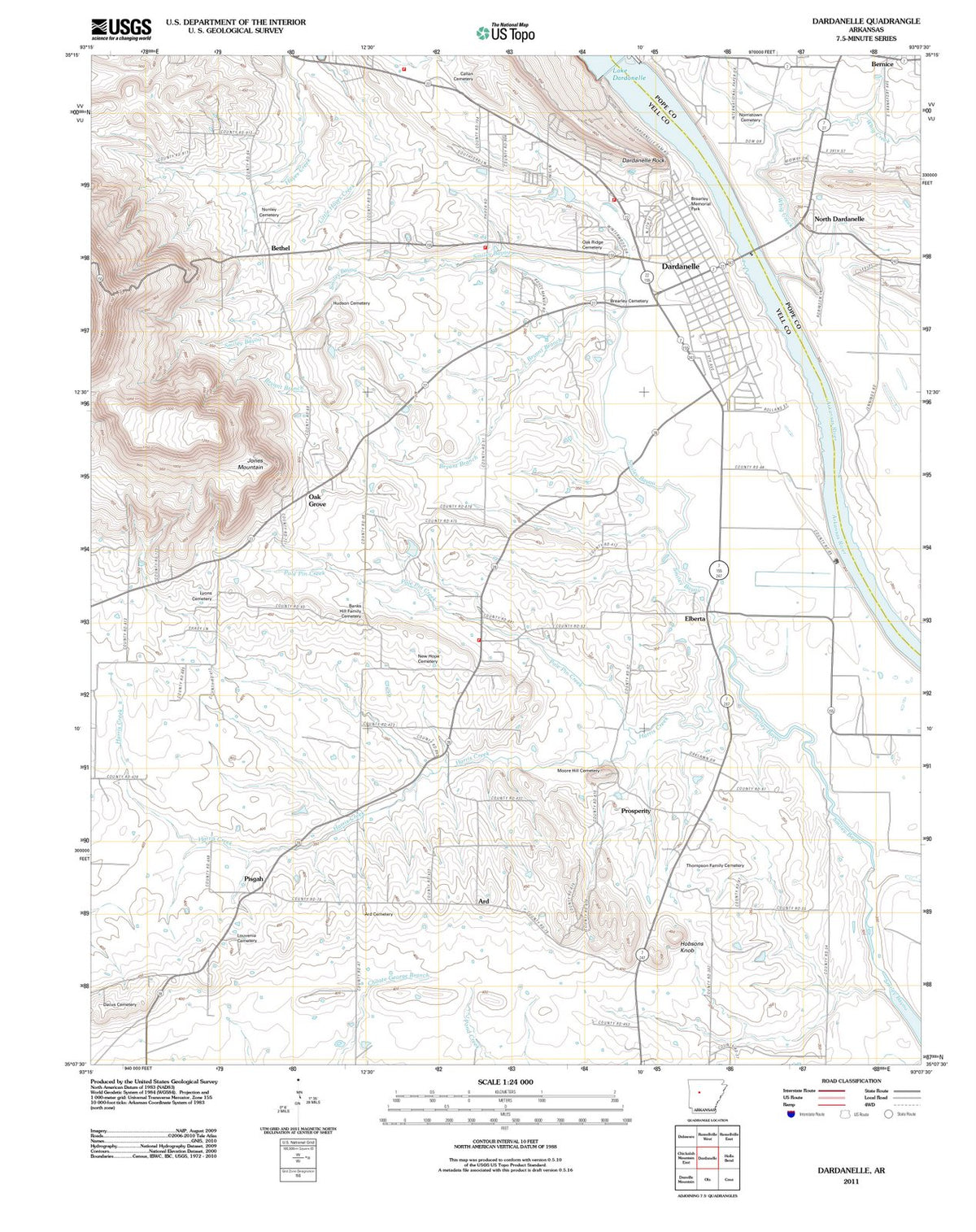 2011 Dardanelle, AR - Arkansas - USGS Topographic Map
