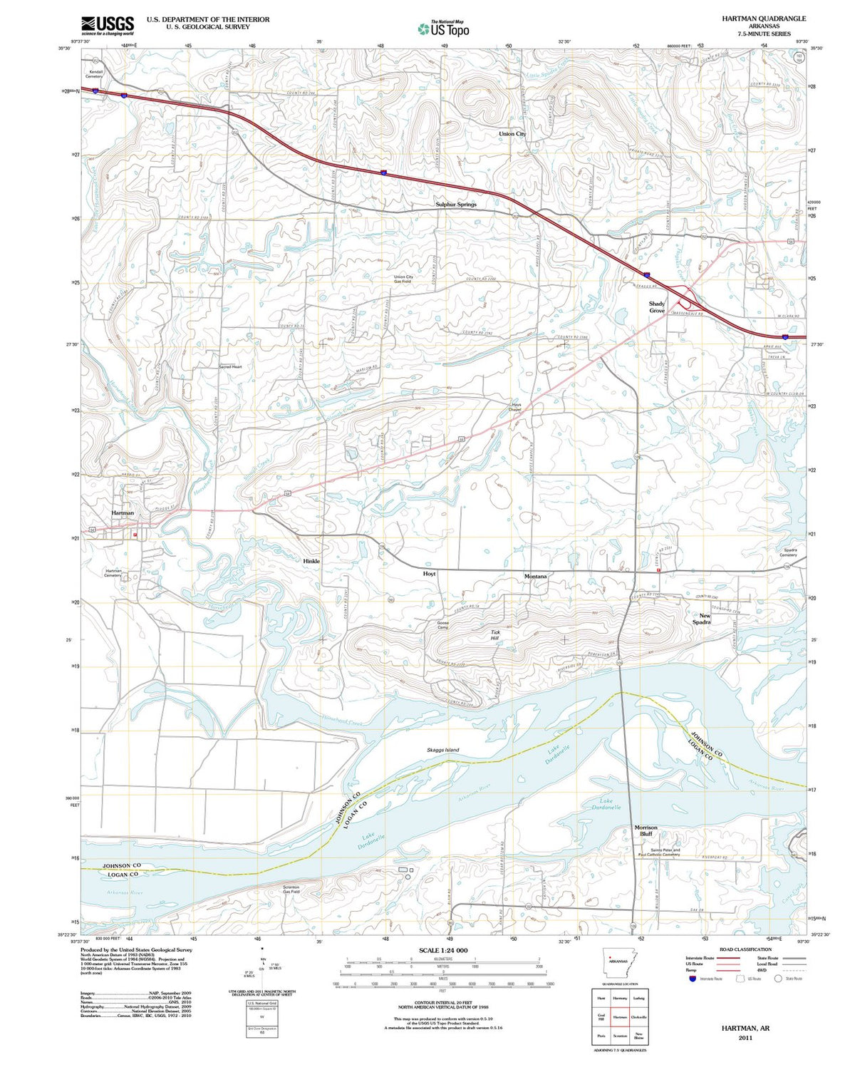 2011 Hartman, AR - Arkansas - USGS Topographic Map