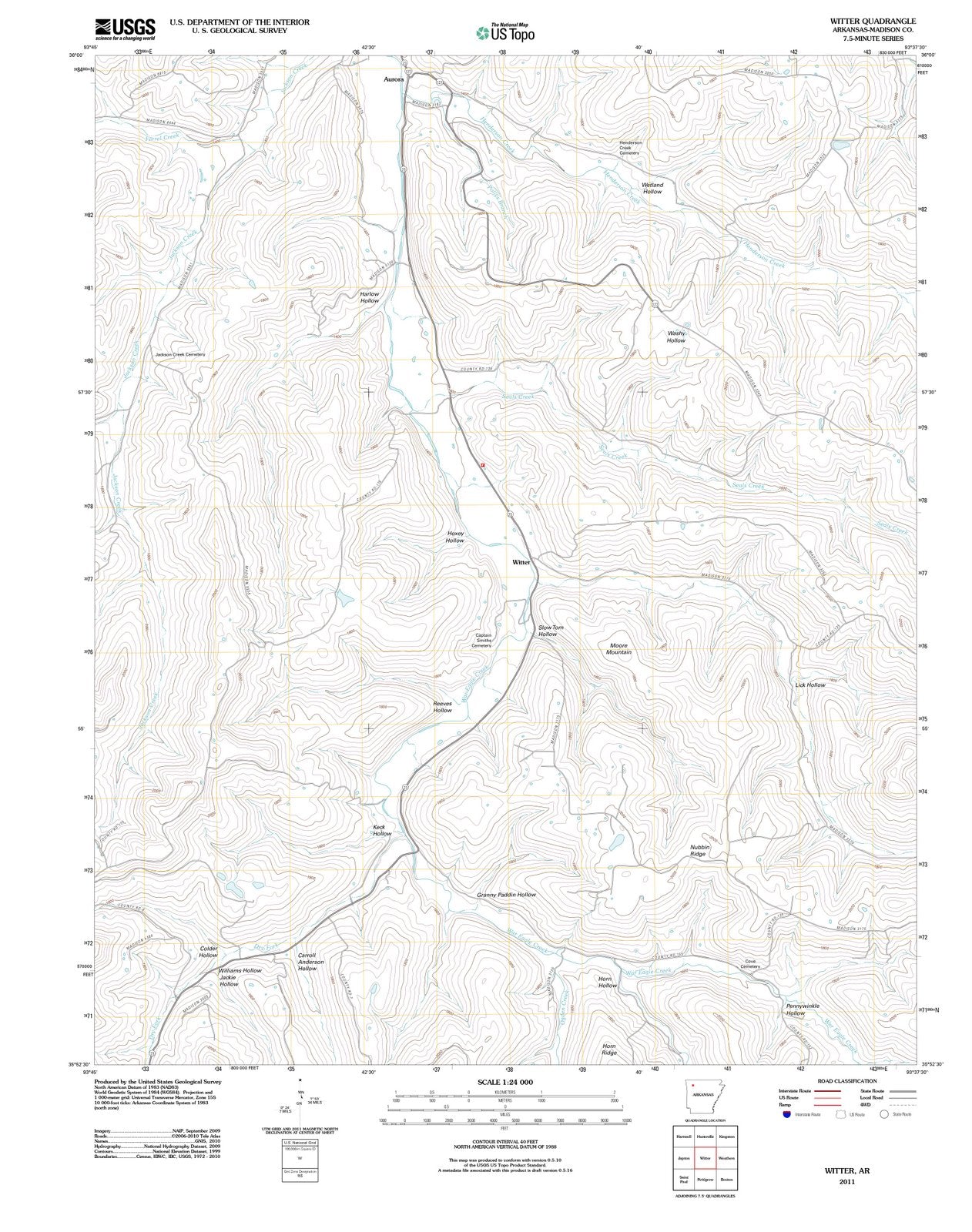 2011 Witter, AR - Arkansas - USGS Topographic Map